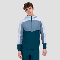 Chaqueta cortavientos con cremallera a prueba de agua personalizada, chaqueta deportiva de manga larga con estampado de puños ajustables de nailon y poliéster para hombre