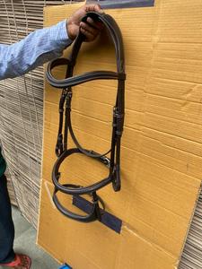 Brida de cuero de caballo anatómico, producto de caballo Flash elevado cosido elegante y cómodo para carreras de caballos ecuestres, Flash extraíble - Product Image 5