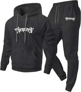 Conjunto Deportivo Unisex de Invierno, con Capucha, Cordón Ajustable, Transpirable, Ligero, Estampado, 100% Algodón - Product Image 4