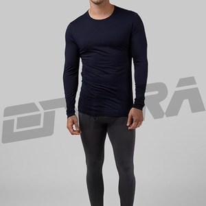 <b>Blue</b> colour fitted tshirt for <b>men</b> full sleeve made with breathable stretch fabric slim fit comfort gym casual wear daily style - Product Image 2