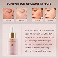 Sérum Visage Coréen 8 en 1 Hydratant Anti-Taches Anti-Âge Anti-Acné Anti-Rides Éclaircissant, Vente Chaude