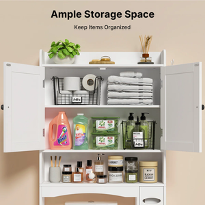 Mueble de Baño Moderno de 70 Pulgadas con Diseño Independiente, Gabinete de Almacenamiento para Inodoro de Madera Maciza - Product Image 6