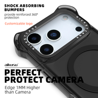 Aikusu – Coque de téléphone portable transparente noire antichoc personnalisée en gros pour iPhone 17 16 15 14 13 Air Plus Pro Max