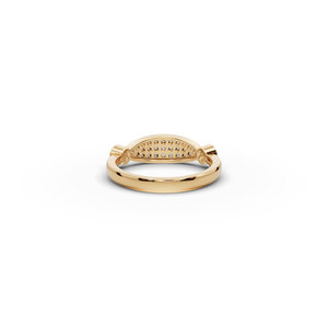 Lab-Grown Half <b>Moon</b> Pave Diamond <b>Ring</b> - Product Image 5