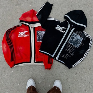 เสื้อฮู้ดดี้สตรีทแวร์สไตล์ Y2K ผ้าฝ้าย 100% หนานุ่ม ทรงโอเวอร์ไซส์ พิมพ์ลายซิลค์สกรีน ปักลาย เป็นมิตรกับสิ่งแวดล้อม สำหรับผู้ชาย - Product Image 3