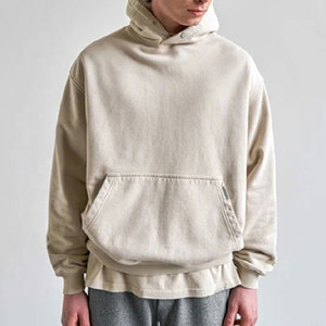 Sudadera recortada en blanco de gran tamaño con logotipo personalizado, ropa de calle de alta calidad, Sudadera con capucha, sudadera recortada boxy de algodón pesado - Product Image 3