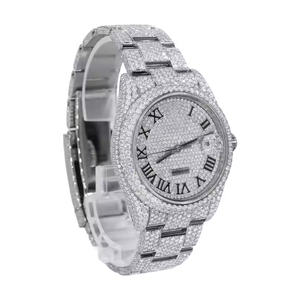 Montre à quartz de haute qualité pour homme, à porter au quotidien, avec des pierres en moissanite, montre-bracelet de luxe moderne - Product Image 3