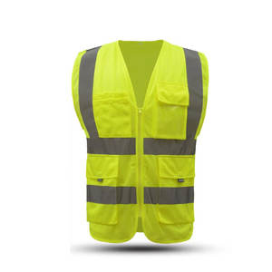 Gilet de sécurité unisexe de qualité supérieure avec fermeture éclair et poches utilitaires, vêtement d'extérieur respirant en coton et laine pour les chantiers de construction - Product Image 5