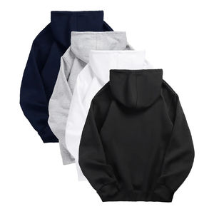 เสื้อฮู้ดของผู้ชายผ้าคอตตอนผสมแบบเรียบง่ายหนาทรงโอเวอร์ไซส์เข้ารูปสำหรับ100% ออกแบบโลโก้ได้ตามต้องการ - Product Image 2