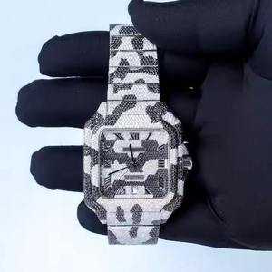Reloj de Pulsera de Cuarzo Analógico con Diamantes de Moissanita, Estilo Hip Hop, de Lujo, para Hombre, Disponible a Buen Precio - Product Image 1