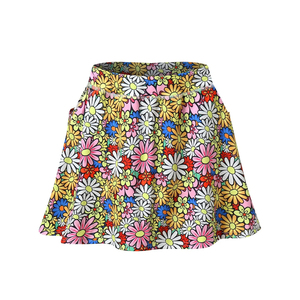 กระโปรงสั้นอัดจีบลายดอกไม้สำหรับผู้หญิงกระโปรงเทนนิสระบายอากาศได้ดีพิมพ์ลายดอกไม้สำหรับสวมใส่สบายๆ - Product Image 1