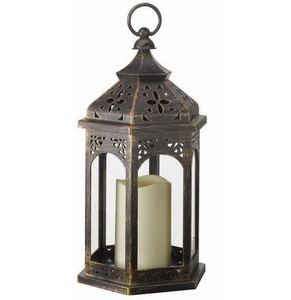Hanging Iron <b>Lantern</b> With Glass <b>Black</b> Color Decorative Candle Holder <b>Lantern</b> For Outdoor Indoor Home Garden Lighting Decor - Product Image 3