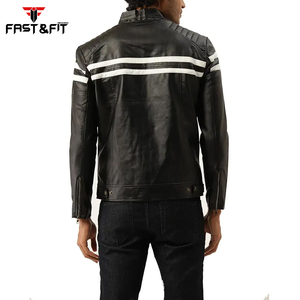 Chaqueta de cuero de nuevo diseño de alta calidad para hombre 2023 venta al por mayor chaqueta de cuero de moda ajustada para hombre - Product Image 2