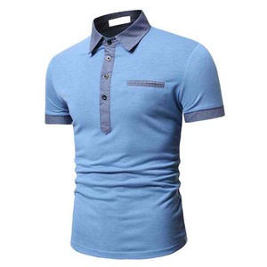 Camisas Polo lisas de talla grande de algodón de manga corta de 220g, venta al por mayor, ropa de hombre, ropa deportiva de dos colores, polos de verano OEM - Product Image 2