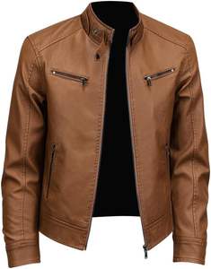 Chaqueta de Cuero para Hombre, Invierno, a la Moda, Talla Grande, Diseño Sólido, Impermeable y Transpirable, Precio Razonable - Product Image 4