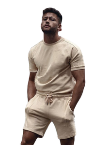 2022 Logo personnalisé équipe Gym survêtement hommes deux pièces ensemble grande taille hommes vêtements vêtements de sport ensemble court - Product Image 4