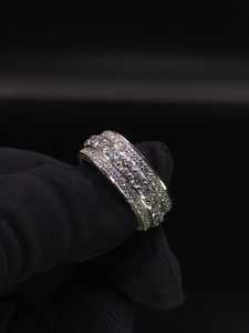 <b>Iced</b> Out Women's Eternity Band 925 Sterling Silver VVS Moissanite Diamond Classic Wedding Wear Band For Her - Product Image 3