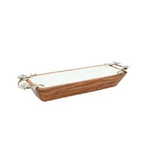 Bandeja de servicio de madera para agua, aperitivos, pizza y nueces, servidor, bandeja de servicio de alta capacidad - Product Image 3