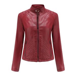 Veste de moto et motard en cuir pour femmes Manteau à manches longues avec fermeture à glissière sur le devant Vêtements d'extérieur pour femmes Chic Tops Fashion - Product Image 5