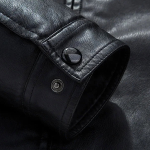 2025 Stock à capuche hommes Vintage décontracté mince pilote veste en cuir toile tissu prêt à expédier - Product Image 4