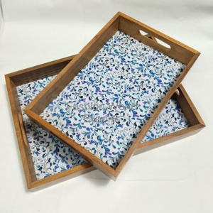 ถาดเสิร์ฟไม้อะคาเซียทำด้วยมือถาดไม้ตกแต่งบ้านขนาดใหญ่ถาดไม้ใส่อาหารเรียกน้ำย่อยเป็นมิตรกับสิ่งแวดล้อมถาดตกแต่งผลไม้ - Product Image 6