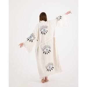 ชุดกิโมโนผู้หญิงแบบยาวเต็มตัว สไตล์โมเดิร์นมินิมอล ดีไซน์ยาวพิเศษ เพื่อการแต่งตัวแบบเลเยอร์อย่างมีสไตล์และลุคสบายๆ ที่ดูหรูหรา - Product Image 4