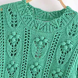 Vêtements tricotés en coton pour femmes pull-over tricoté confortable ensemble de costumes pantalon 2 pièces ensemble pull-over pour femmes - Product Image 6