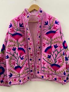 Abrigo estilo indio hecho a mano Unisex dama de honor regalo abrigo corto invierno bordado Blazer Boho bombardero abrigo con cuello - Product Image 2