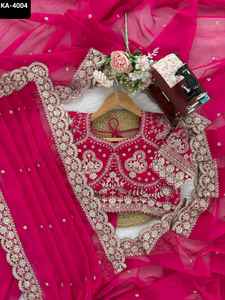 Saree en tissu de soie Tibby de mariage indien avec séquence avec fil de travail Saree de saison de mariage et de festival avec des pièces de chemisier - Product Image 4