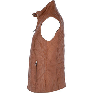 Chaleco de Motociclista Acolchado de Cuero Genuino para Mujer, con Características Impermeables y Resistentes al Viento, Diseño Clásico de Invierno - Product Image 4