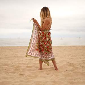 Pareo de Algodón Estampado a Mano, Estilo Bohemio, para Playa o como Bufanda - Product Image 2