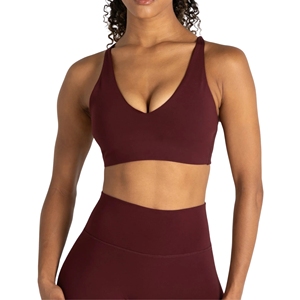 Soutien-gorge de sport pour femme grande taille 2026, soutien-gorge de yoga à col en V, soutien moyen, dos croisé, respirant, nylon et élasthanne, course à pied, salle de sport - Product Image 1