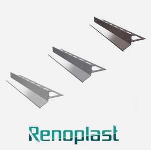 Renoplast ®   Perfil de aluminio para aleros D25, acabados para terrazas y balcones, suelos de baldosas sobre mortero adhesivo, sistemas de drenaje - Product Image 1