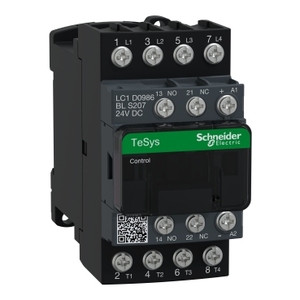 Contattore Schneider Electric TeSys D S207-4P (2NO+2NC) AC-1 20A <=440V con bobina 24V DC, Contattore a Bassa Potenza - Product Image 1