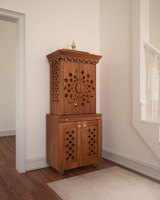 Temple en bois massif moderne, meuble de prière hindou fait main, mobilier indien pour salon et salle à manger KA1006