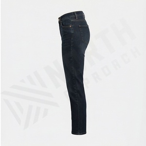 High Street Style Women's <b>Stretch</b> <b>Denim</b> Jeans High Waisted Relaxed Fit Breathable Ripped Pants Flat Front Straight Fashion Sales - Product Image 3