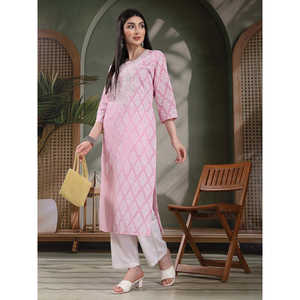 Kurta Recta con Cuello de Solapa para Mujer, Estampado Paisley, Algodón Puro, con Detalles de Hilo Tejido, Transpirable, Estilo Chino para Oficina - Product Image 3