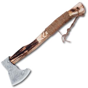 Mini coupe-pizza d'extérieur en acier damas de haute qualité vente en gros de hache manche en bois de frêne couverture en cuir pour hommes usage de cuisine industriel - Product Image 1