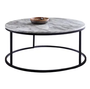 Luxury Design marble and brass coffee table side table brass gold chrome marble top Nordic style living room furniture