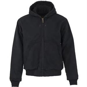 Veste de travail décontractée d'automne à capuche, fermeture éclair, manches courtes, boutonnée, respirante, en cuir, pour hommes - Product Image 1