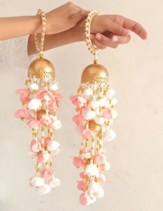 Joyería nupcial Rosa flor Kaleera brazaletes pulseras florales para novia pakistaní musulmán Nikah Punjabi boda necesita Haldi Mehndi - Product Image 2
