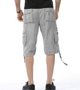 กางเกงขาสั้นคาร์โก้ผู้ชายแนวสตรีทผ้าสัมผัสนุ่มทนทานมีสไตล์แบบทึบมีกระเป๋าหลายใบออกแบบมาสำหรับฉลากส่วนตัว - Product Image 6