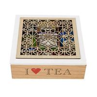 Boîte à thé rectangulaire en bois faite à la main - Personnalisable en gros