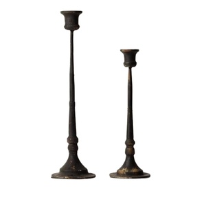 Rustic Dinner <b>Candle</b> <b>Stick</b> Holder <b>Black</b> Metal for Decorate Home Festive Hotel Restaurant Wedding Table Decoration Good Quality - Product Image 1