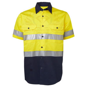 Camisas de seguridad personalizadas de tela de poliéster para hombre, camisa transpirable antiestática resistente al fuego de visibilidad para el trabajo de alta calidad 2025 - Product Image 3