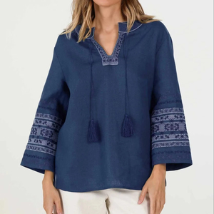 Blusa de mujer de talla grande Traje folclórico rumano Hecho EN LA India Bold Boho Lady Top - Product Image 1
