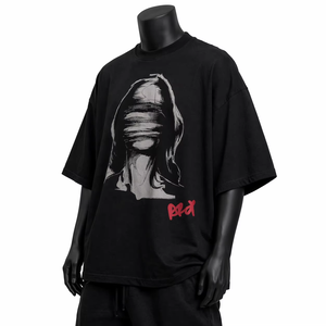 Camiseta de algodón negra transpirable para hombre, manga corta, cuello redondo, corte regular, estilo urbano, diseño frontal con estampado de letras - Product Image 2