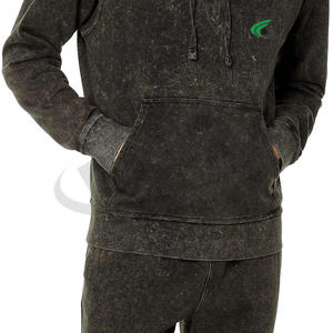 Conjunto de Ropa Deportiva de Dos Piezas con Capucha, Estilo Urbano, Lavado Ácido, Color Personalizado, de Alta Calidad para Hombre - Product Image 2