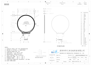<span class=keywords><strong>2</strong></span>.76 इंच 480x480 पूर्ण देखने का कोण 3s-18rgb इंटरफ़ेस st7701s नियंत्रक 300 चमक ips गोलाकार tft Lcd डिस्प्ले - Product Image 4