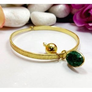 Labradorite Gemstone Cuff <b>Bracelets</b> Fashionable Brass Gold Plated <b>Bracelets</b> - Product Image 2